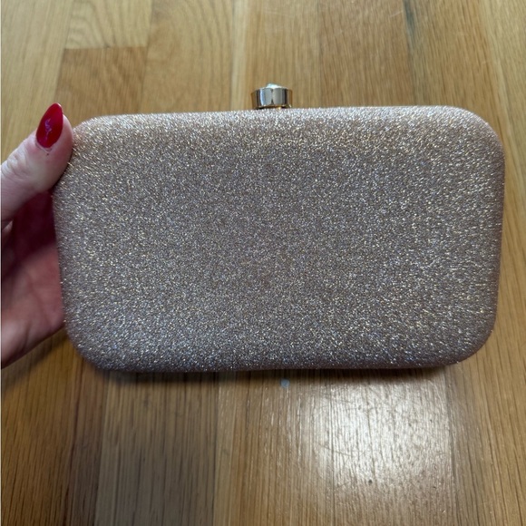 NWT DASEIN Glitter Rhinestone Box Clutch Evening Bag Wedding Prom Purse Gold - Picture 7 of 9